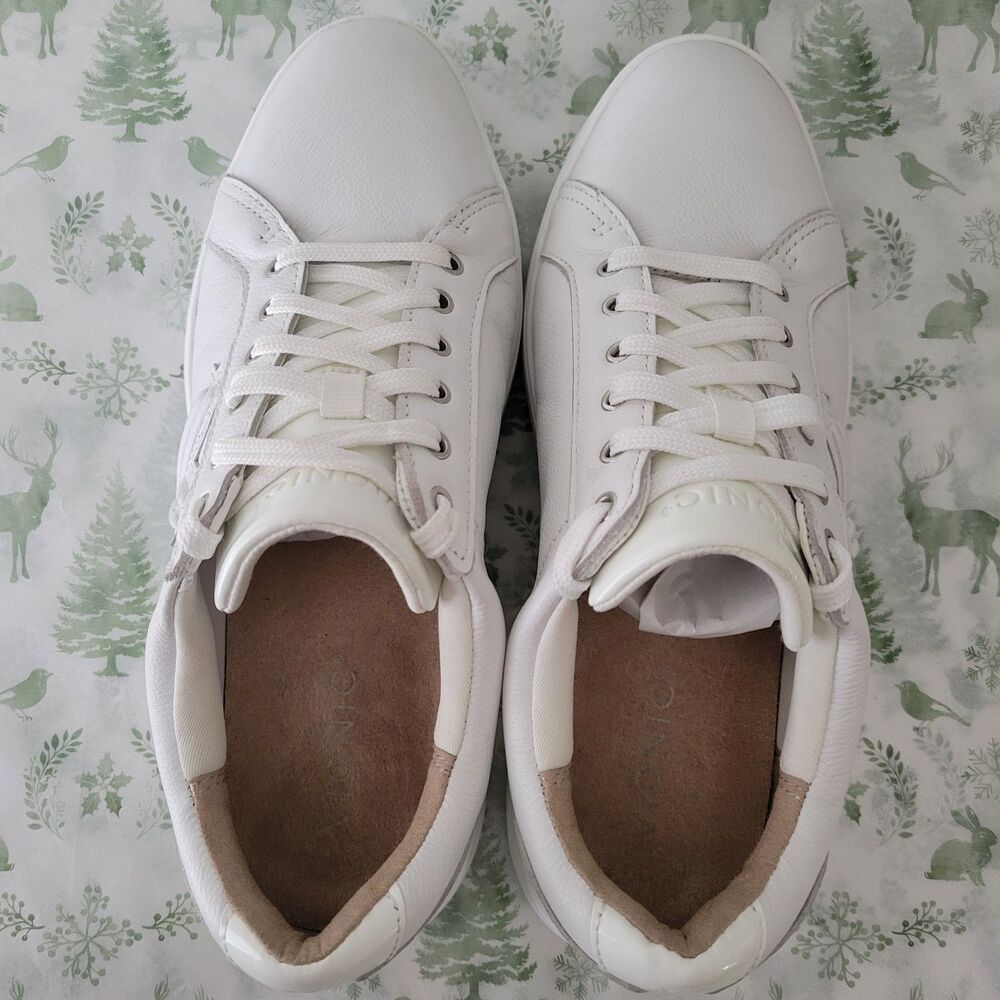 Vionic Kearny Women’s White Low Top Lace-Up Platform Leather Sneaker, Wide Fit - Picture 3 of 15